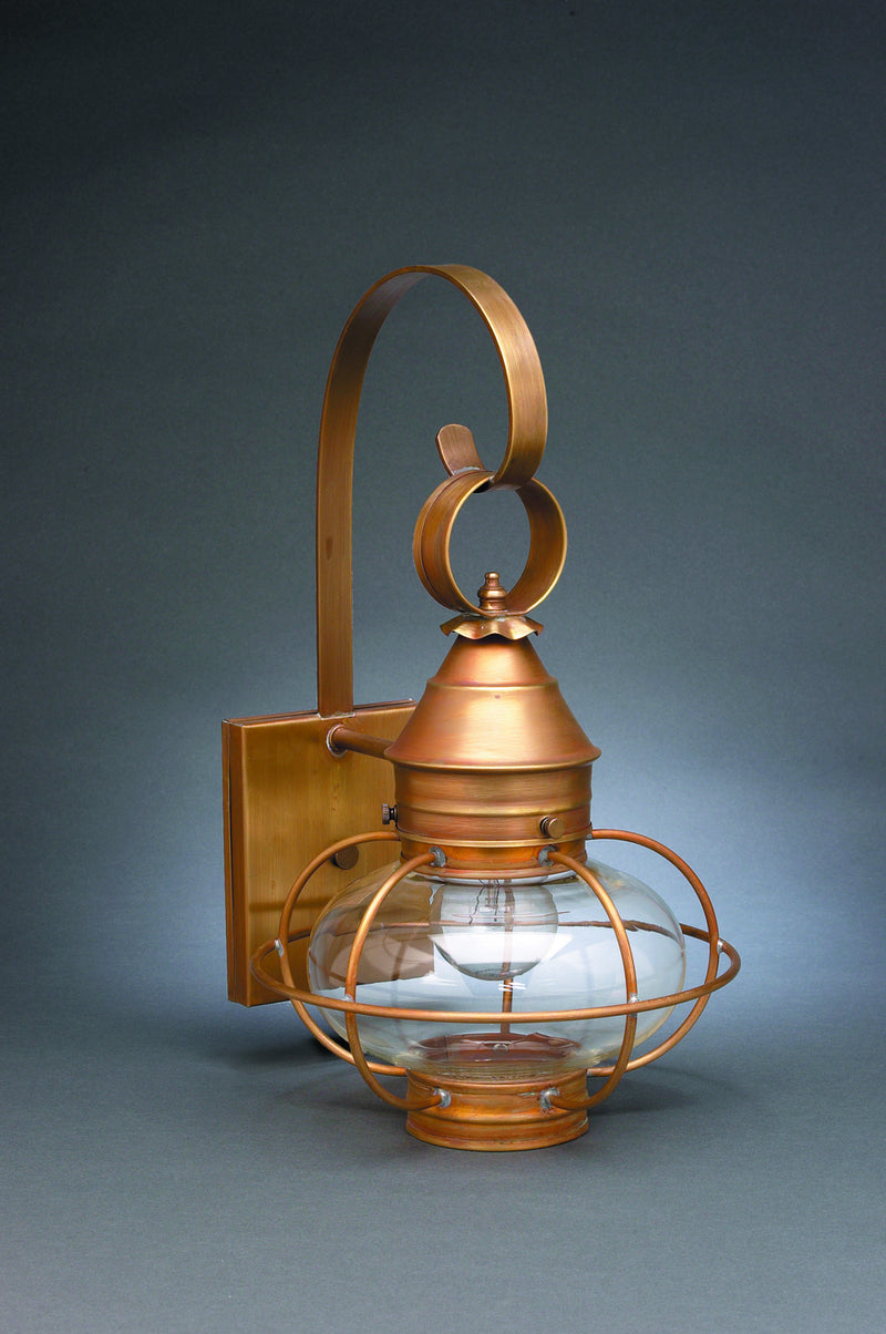 Northeast Lantern 2521-AB-MED-CLR One Light Wall Mount, Antique Brass
