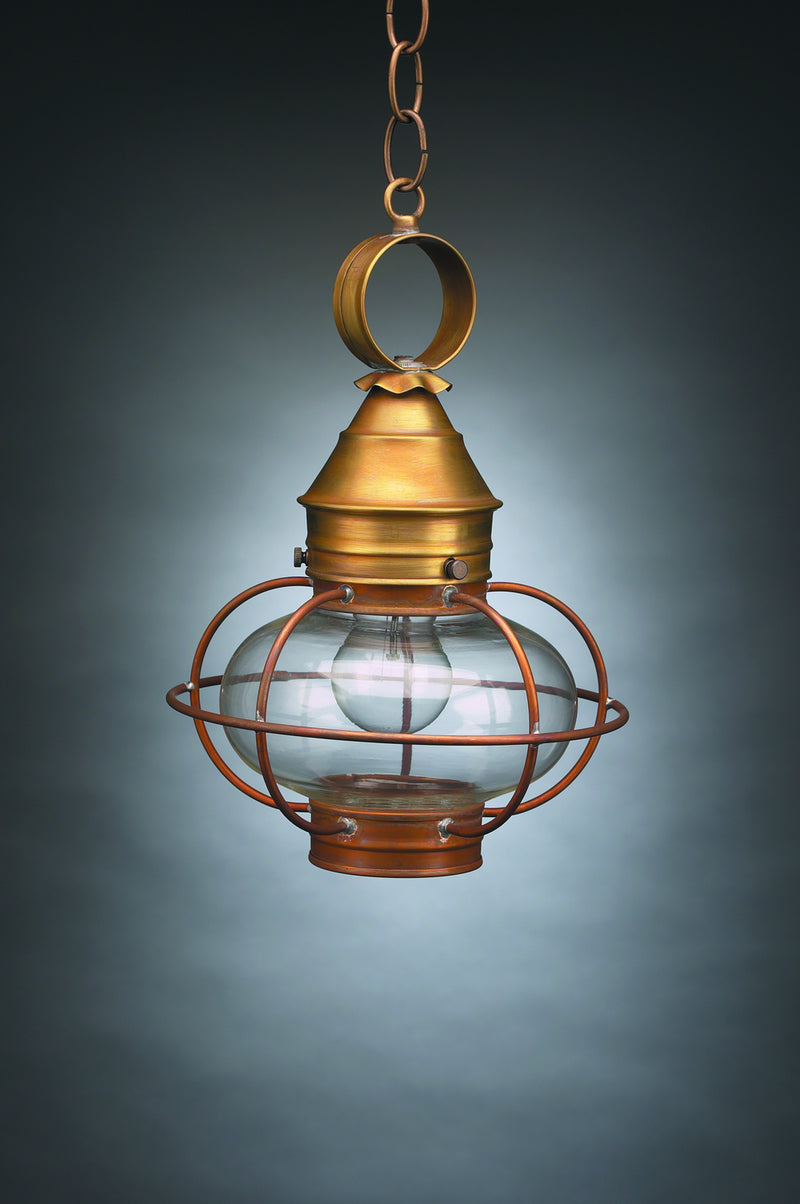 Northeast Lantern 2522-AB-MED-CLR One Light Hanging Lantern, Antique Brass