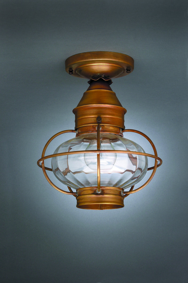 Northeast Lantern 2524-AB-MED-OPT One Light Flush Mount, Antique Brass