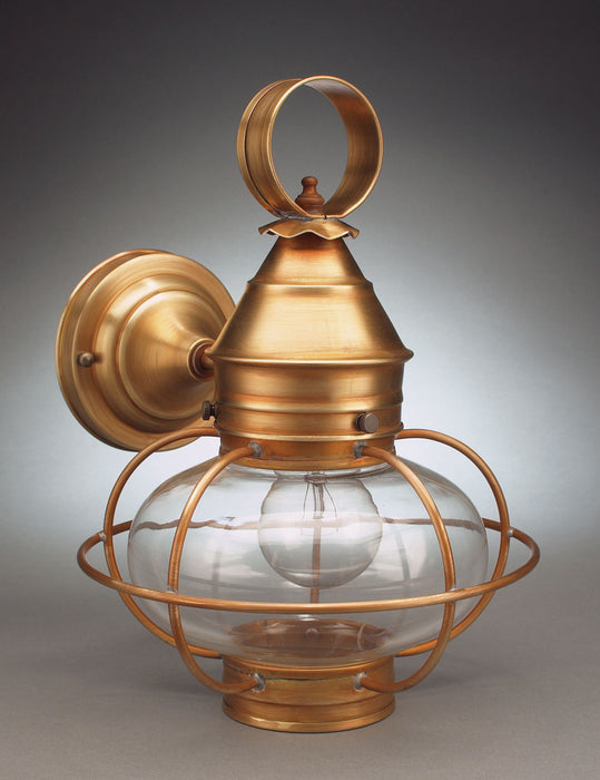 Northeast Lantern 2525-AB-MED-CLR-NS One Light Wall Mount, Antique Brass