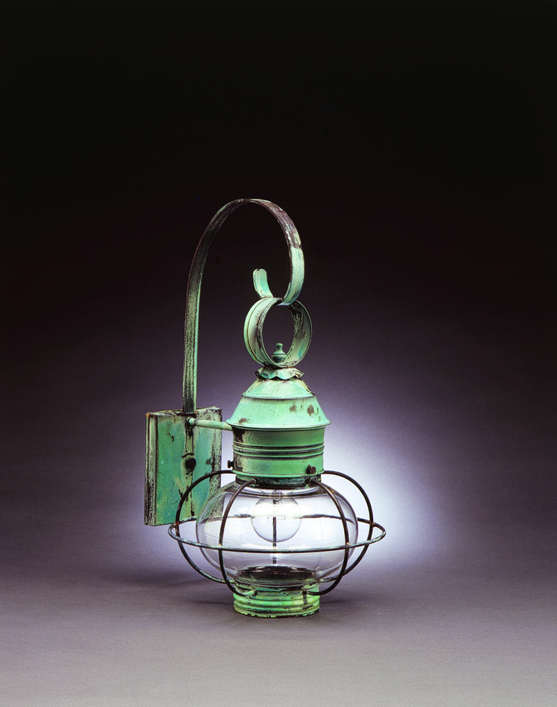 Northeast Lantern 2531-VG-MED-CLR One Light Wall Mount, Verdi Gris