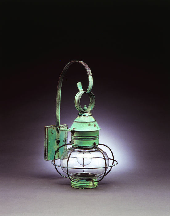 Northeast Lantern 2531-VG-MED-CLR One Light Wall Mount, Verdi Gris