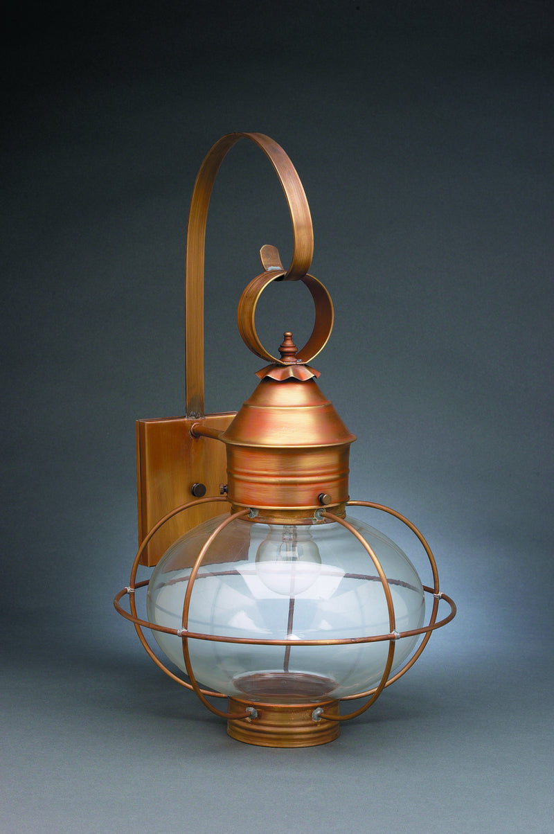 Northeast Lantern 2541-AB-MED-CLR One Light Wall Mount, Antique Brass