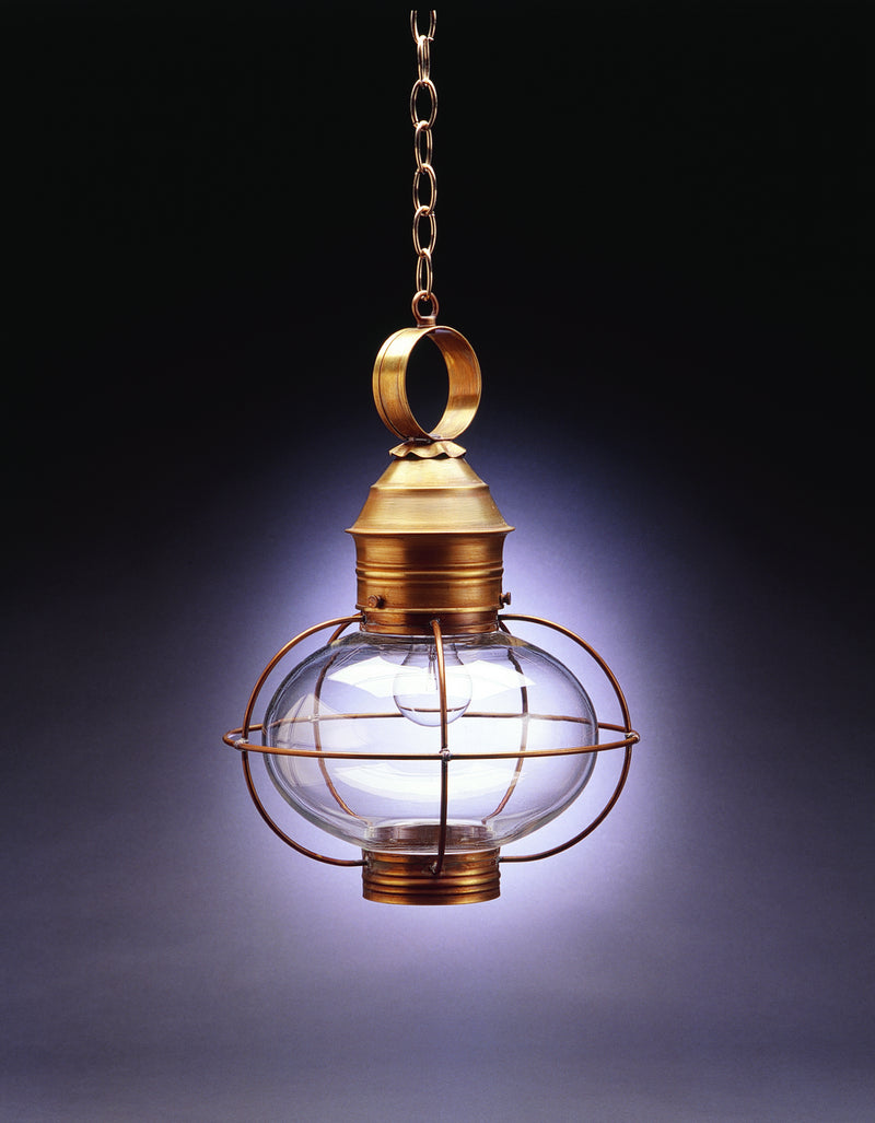 Northeast Lantern 2542-AB-MED-CLR One Light Hanging Lantern, Antique Brass