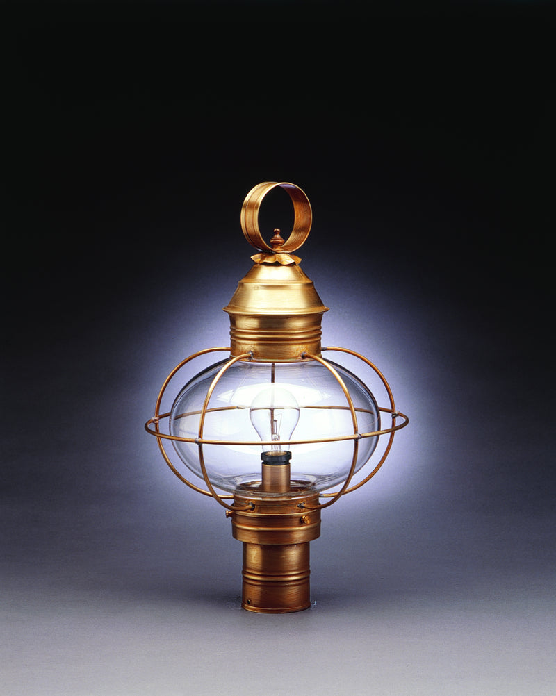 Northeast Lantern 2543-AB-MED-CLR One Light Post Mount, Antique Brass
