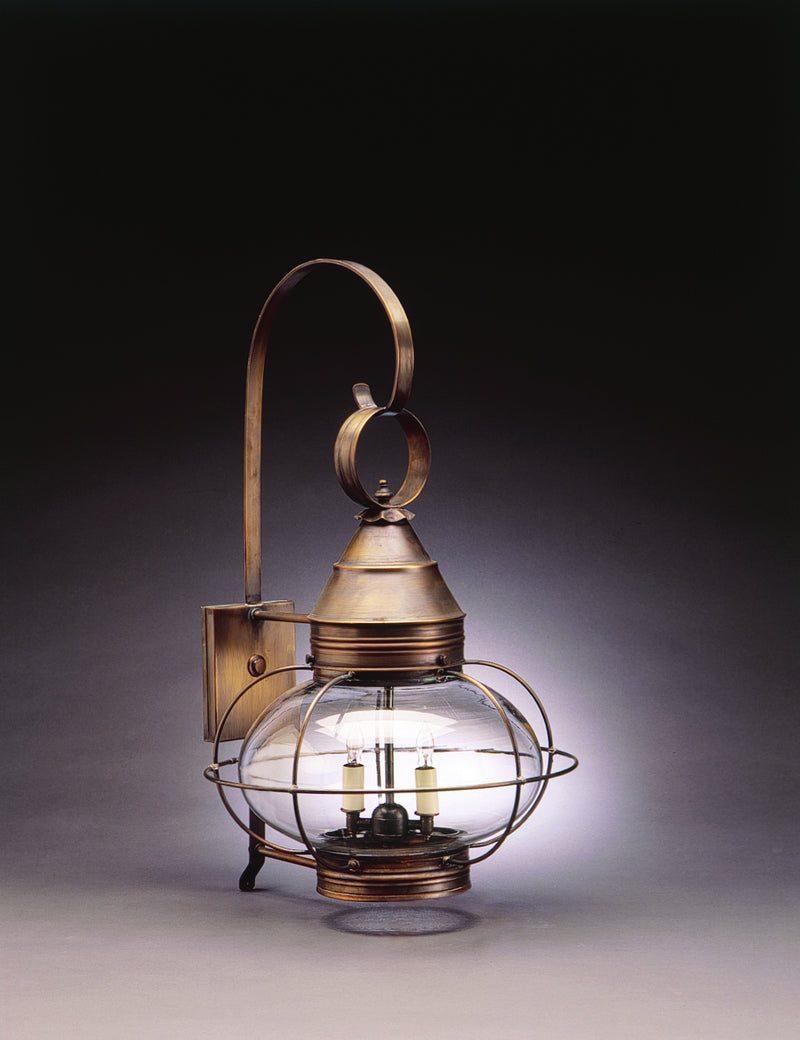 Northeast Lantern 2571-DAB-LT2-CLR Two Light Wall Mount, Dark Antique Brass