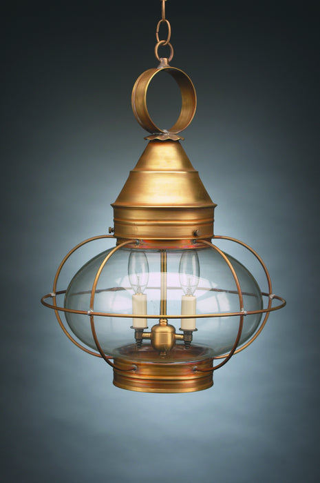 Northeast Lantern 2572-AB-LT2-CLR Two Light Hanging Lantern, Antique Brass