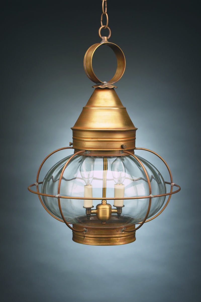 Northeast Lantern 2572-AB-LT2-OPT Two Light Hanging Lantern, Antique Brass