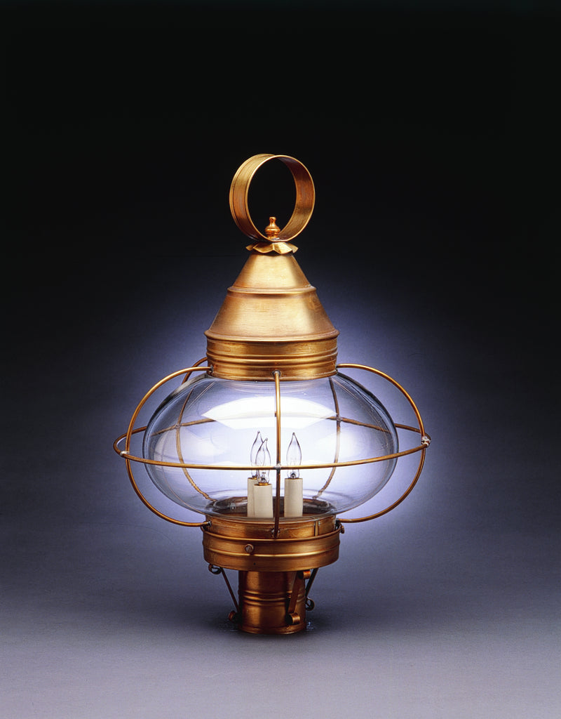 Northeast Lantern 2573-AB-LT3-CLR Three Light Post Mount, Antique Brass