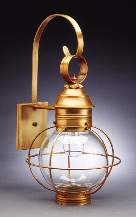 Northeast Lantern 2831-AB-MED-CLR One Light Wall Mount, Antique Brass