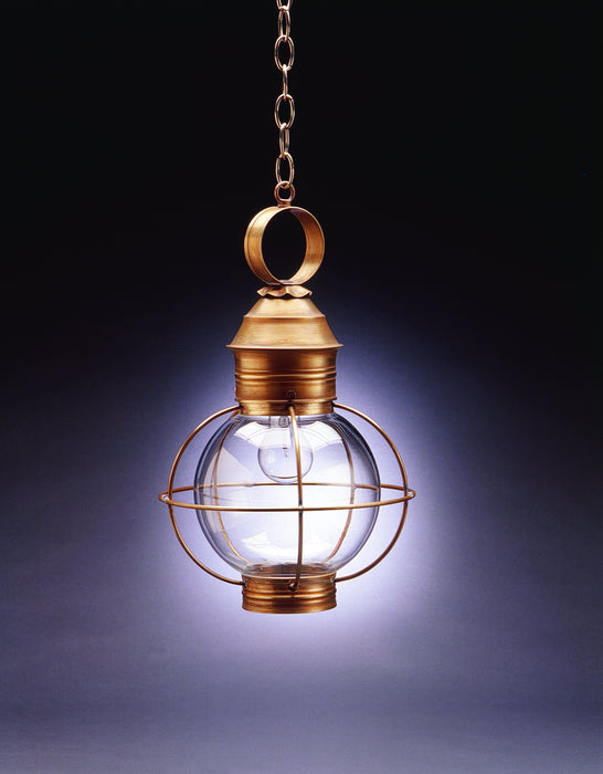 Northeast Lantern 2832-AB-MED-CLR One Light Hanging Lantern, Antique Brass