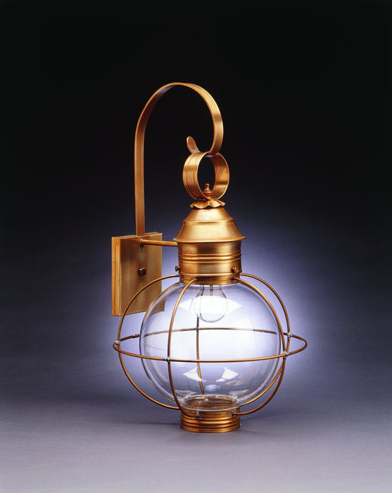 Northeast Lantern 2841-AB-MED-CLR One Light Wall Mount, Antique Brass
