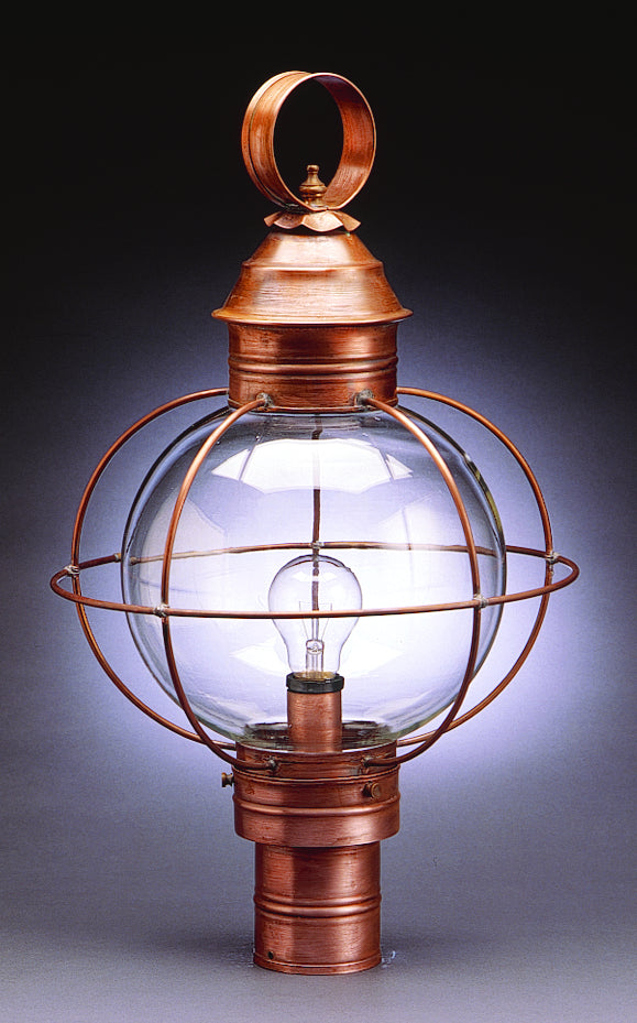 Northeast Lantern 2843-AB-MED-CLR One Light Post Mount, Antique Brass