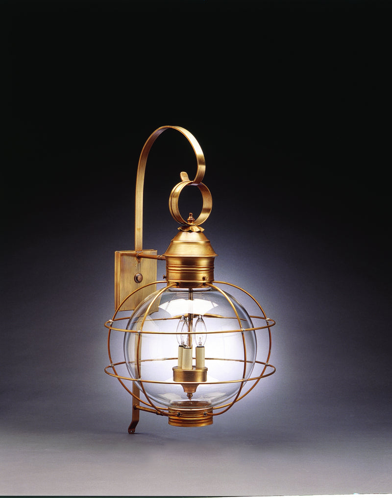 Northeast Lantern 2851-AB-LT3-CLR Three Light Wall Mount, Antique Brass