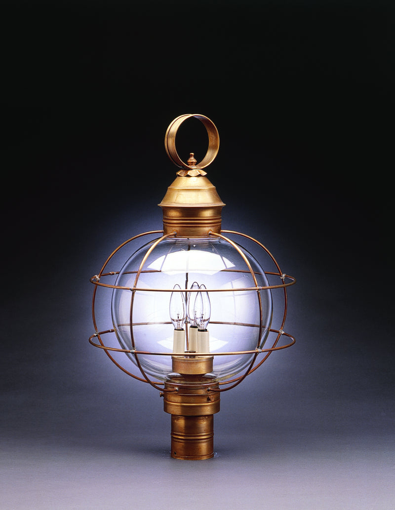 Northeast Lantern 2853-AB-LT3-CLR Three Light Post Mount, Antique Brass