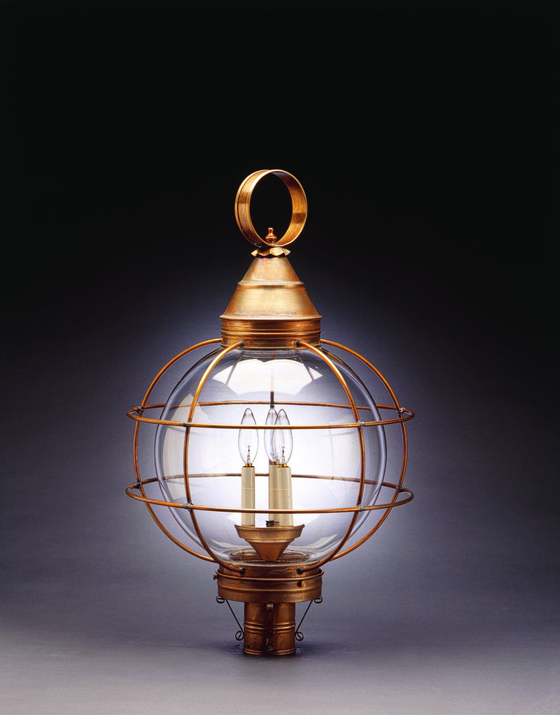 Northeast Lantern 2863-AB-LT3-CLR Three Light Post Mount, Antique Brass
