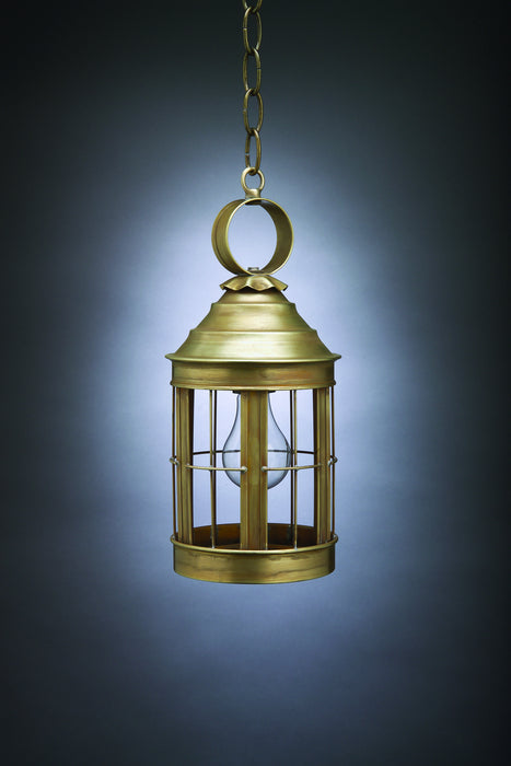 Northeast Lantern 3312-AB-MED-CLR One Light Hanging Lantern, Antique Brass
