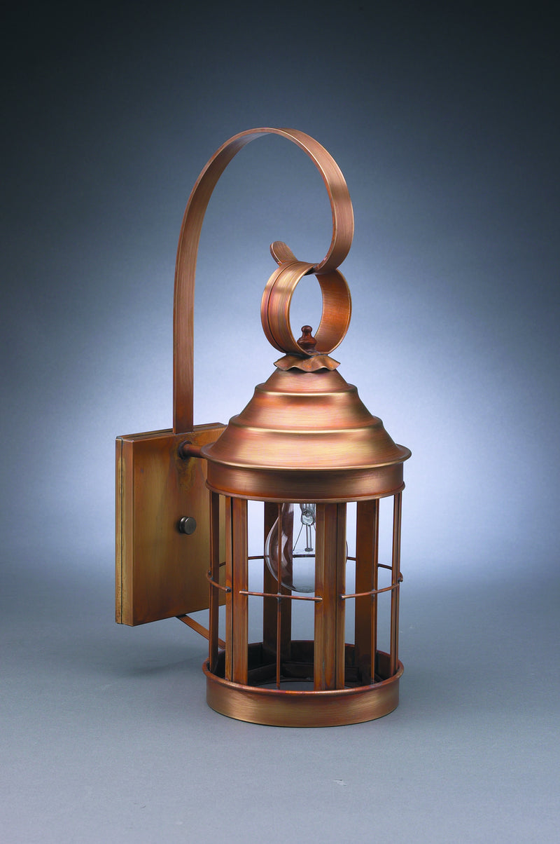 Northeast Lantern 3317-AB-MED-CLR One Light Wall Mount, Antique Brass
