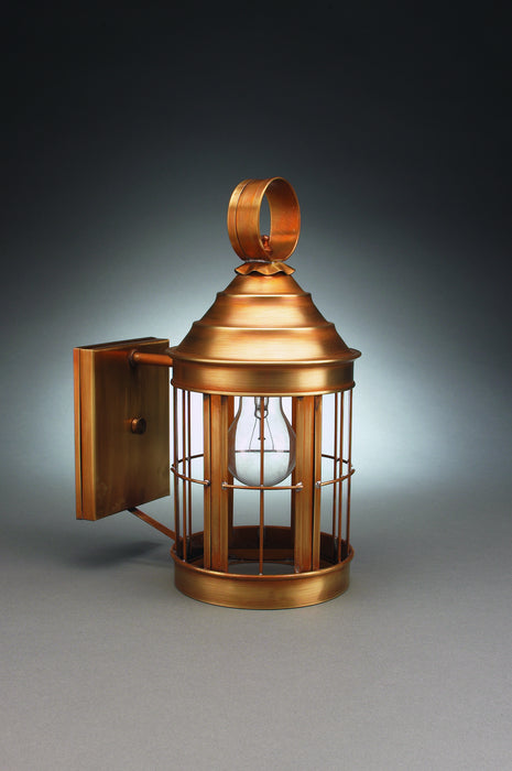Northeast Lantern 3317-AB-MED-CLR-NS One Light Wall Mount, Antique Brass