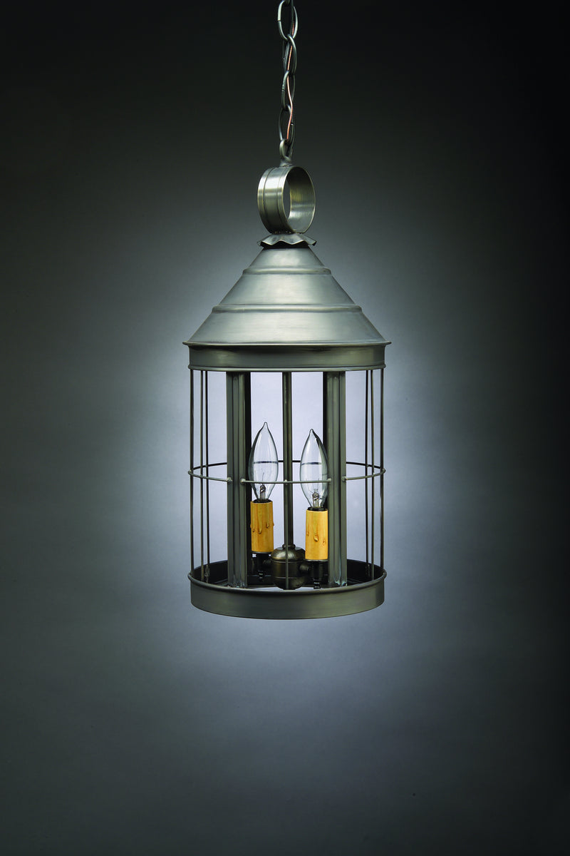 Northeast Lantern 3332-DB-LT2-CLR Two Light Hanging Lantern, Dark Brass