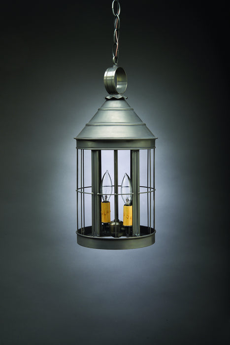 Northeast Lantern 3332-DB-LT2-CLR Two Light Hanging Lantern, Dark Brass