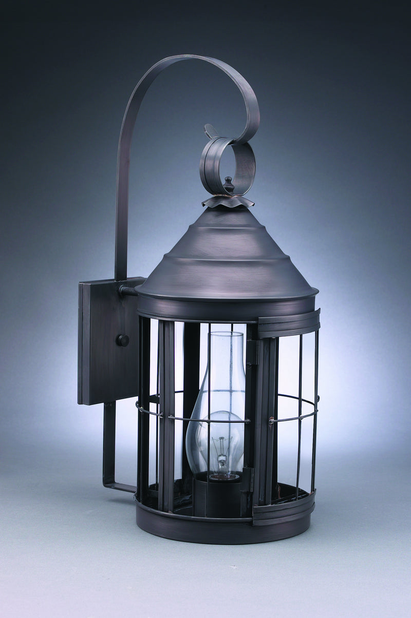 Northeast Lantern 3337-DB-CIM-CLR One Light Wall Mount, Dark Brass