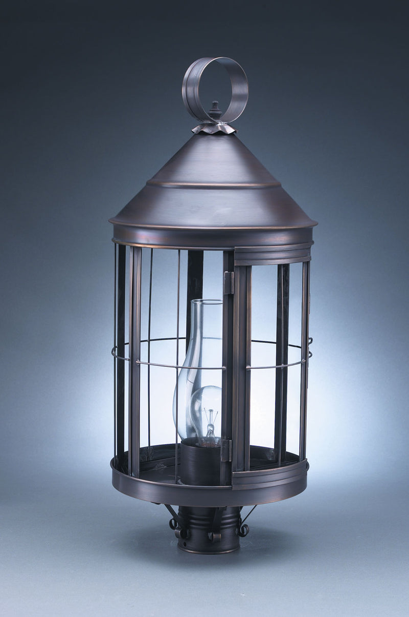 Northeast Lantern 3353-DB-CIM-CLR One Light Post Mount, Dark Brass
