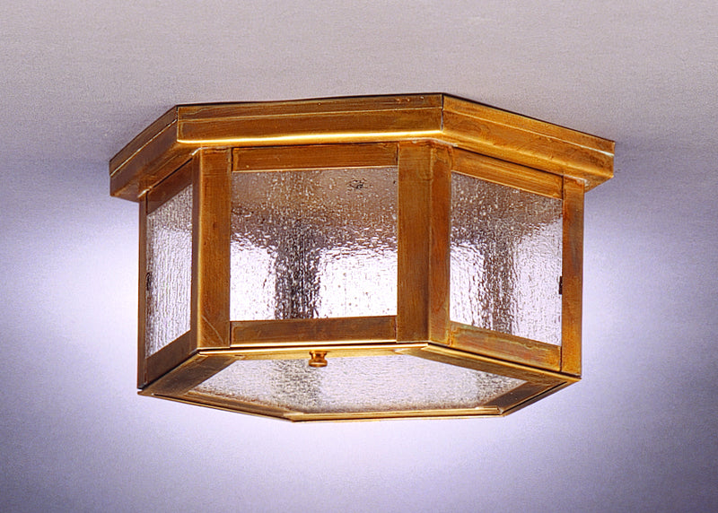 Northeast Lantern 4504-AB-MED-SMG One Light Flush Mount, Antique Brass