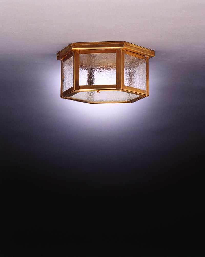 Northeast Lantern 4604-AB-MED2-SMG Two Light Flush Mount, Antique Brass