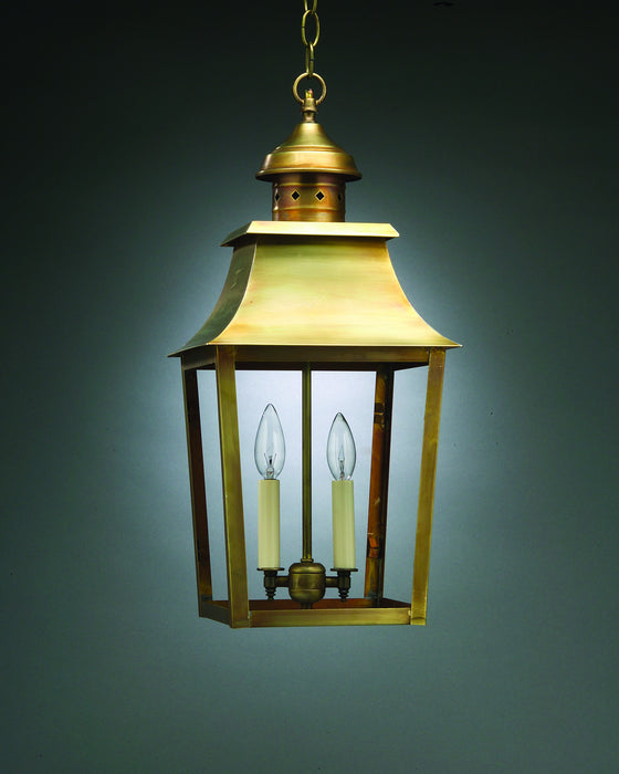 Northeast Lantern 5542-AB-LT2-CLR Two Light Hanging Lantern, Antique Brass