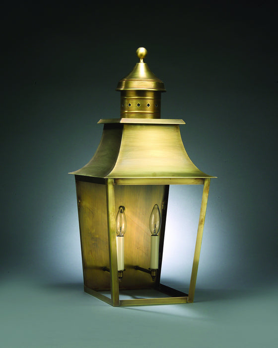 Northeast Lantern 5551-AB-LT2-CLR Two Light Wall Mount, Antique Brass
