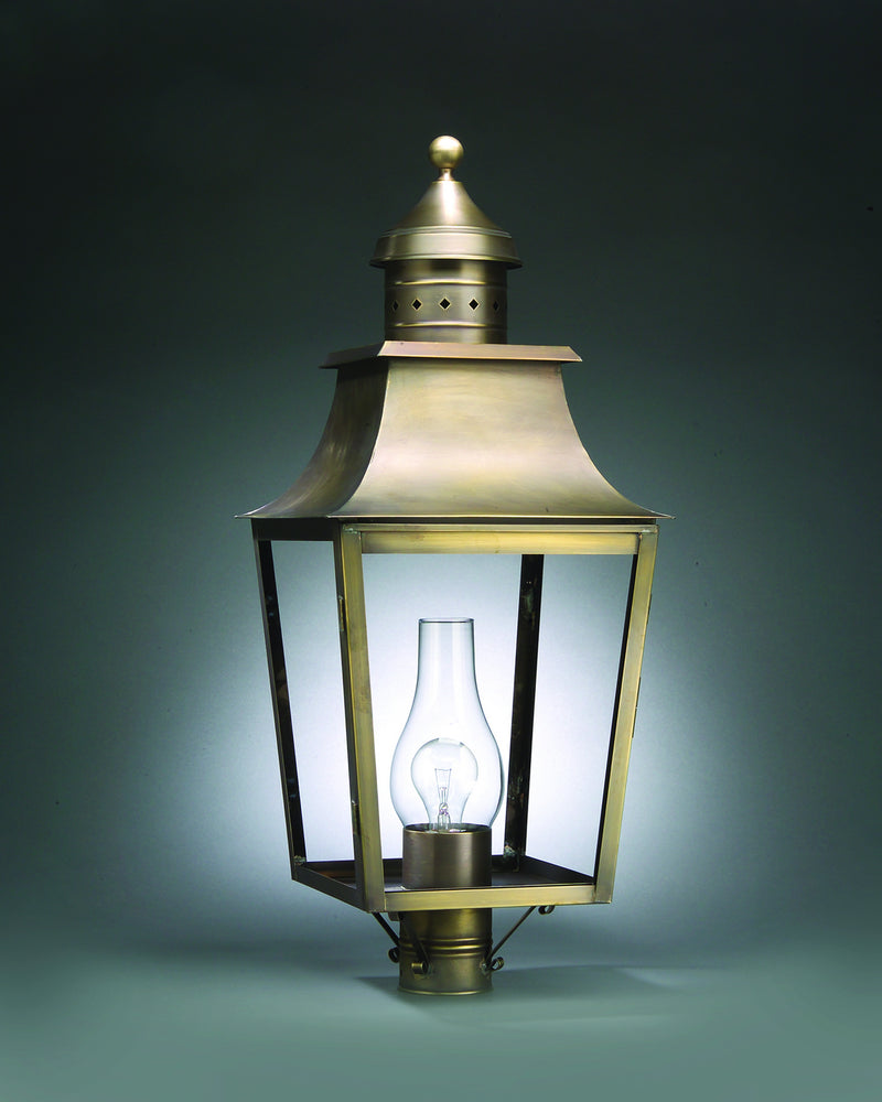 Northeast Lantern 5553-DAB-CIM-CLR One Light Post Mount, Dark Antique Brass
