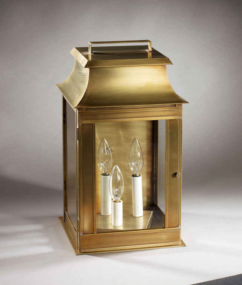 Northeast Lantern 5631-AB-LT3-CLR Three Light Wall Mount, Antique Brass