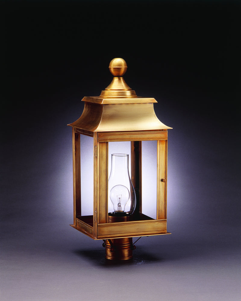 Northeast Lantern 5633-AB-CIM-CLR One Light Post Mount, Antique Brass