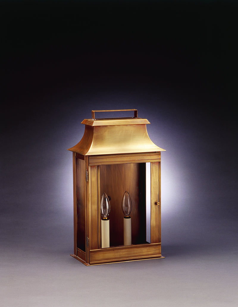 Northeast Lantern 5721-AB-LT2-CLR Two Light Wall Mount, Antique Brass