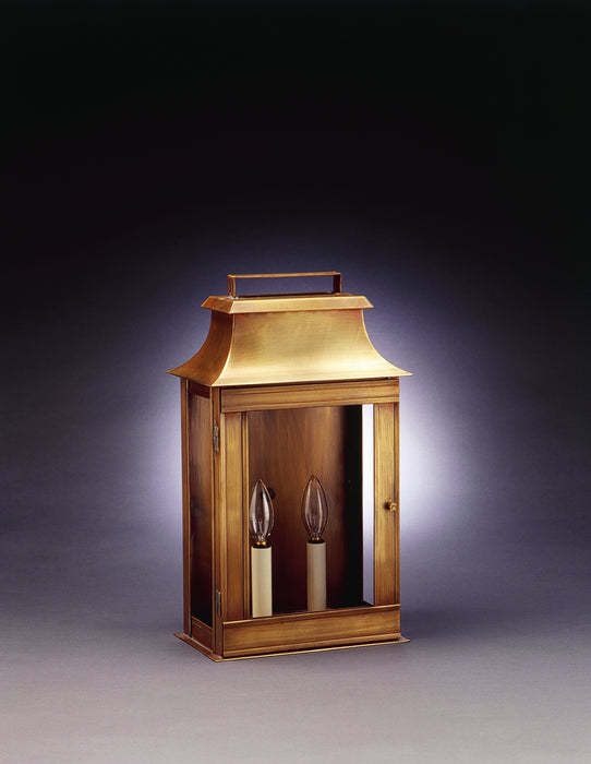 Northeast Lantern 5721-AB-LT2-CLR Two Light Wall Mount, Antique Brass