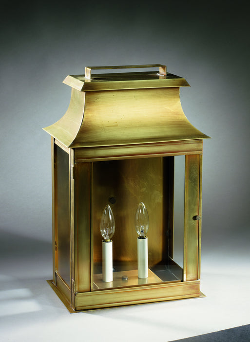 Northeast Lantern 5751-AB-LT2-CLR Two Light Wall Mount, Antique Brass