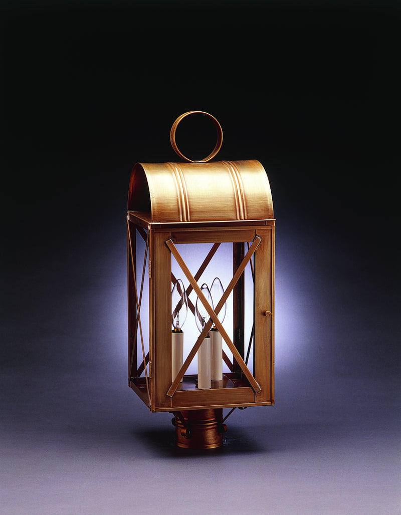 Northeast Lantern 6053-AB-LT3-CLR Three Light Post Mount, Antique Brass