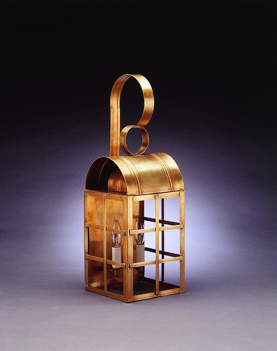 Northeast Lantern 6141-AB-LT2-CLR Two Light Wall Mount, Antique Brass