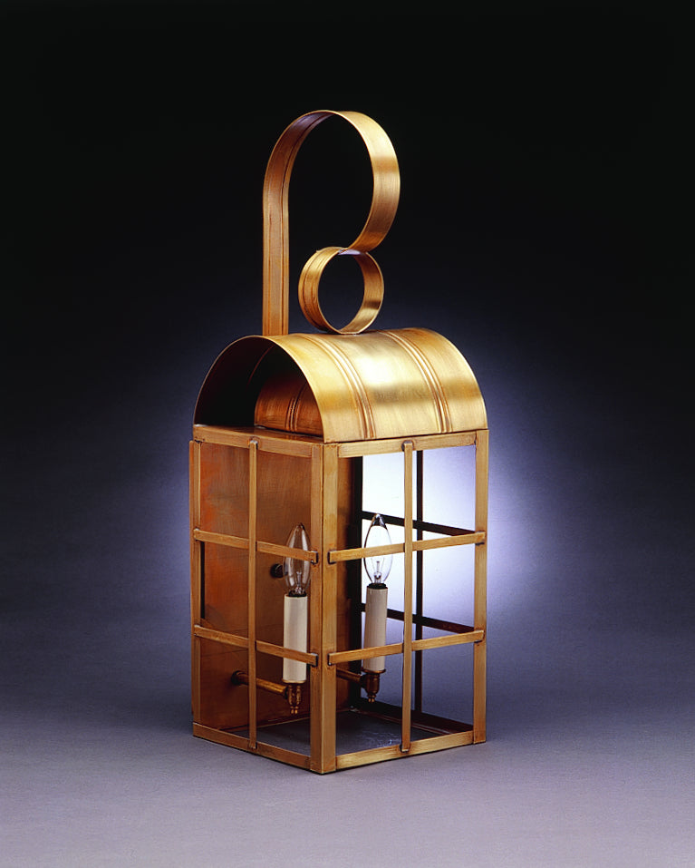 Northeast Lantern 6151-AB-LT2-CLR Two Light Wall Mount, Antique Brass