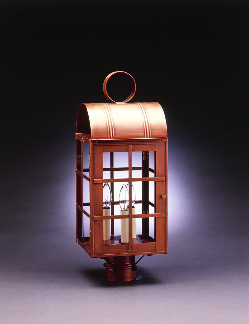 Northeast Lantern 6153-AB-LT3-CLR Three Light Post Mount, Antique Brass