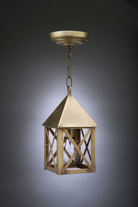Northeast Lantern 7012-AB-MED-CLR One Light Hanging Lantern, Antique Brass