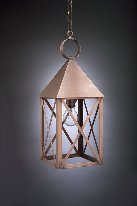 Northeast Lantern 7042-AC-MED-CLR One Light Hanging Lantern, Antique Copper