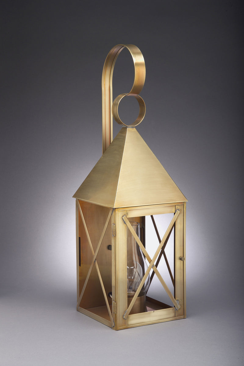 Northeast Lantern 7051-AB-CIM-CLR One Light Wall Mount, Antique Brass