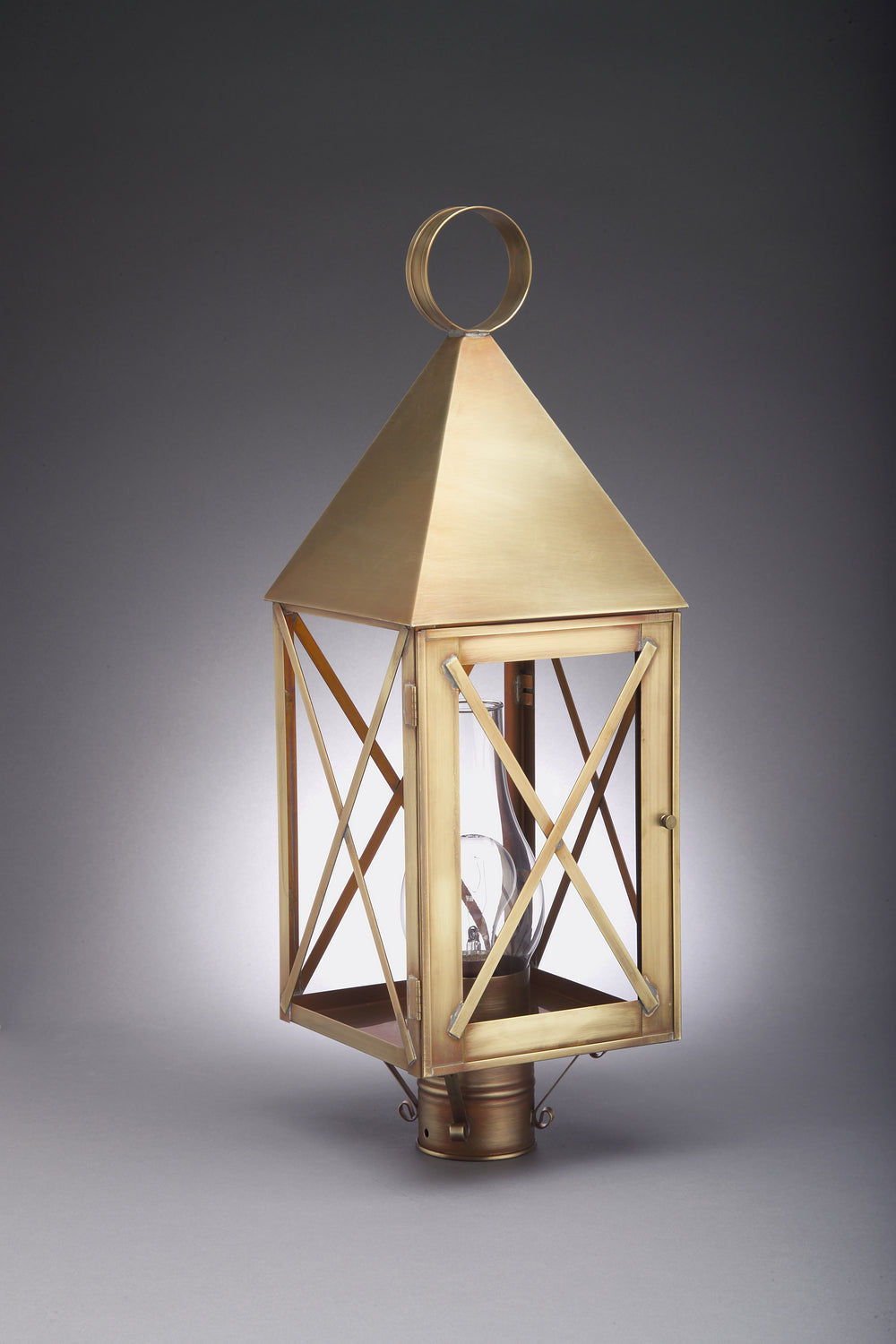 Northeast Lantern 7053-AB-CIM-CLR One Light Post Mount, Antique