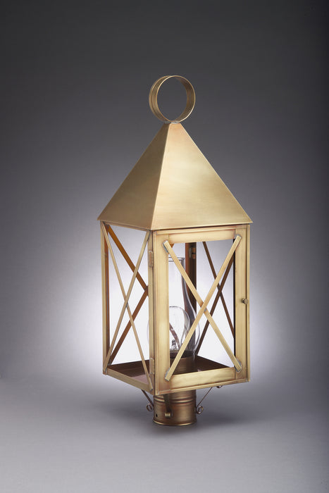 Northeast Lantern 7053-AB-CIM-CLR One Light Post Mount, Antique Brass