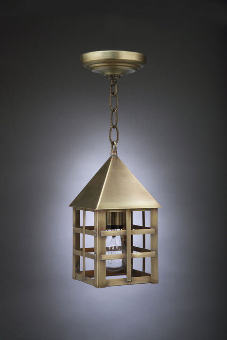 Northeast Lantern 7112-AB-MED-CLR One Light Hanging Lantern, Antique Brass