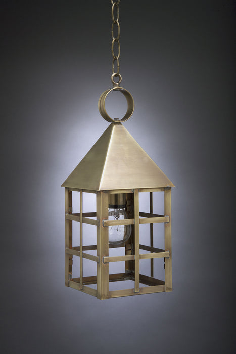 Northeast Lantern 7132-AB-MED-CLR One Light Hanging Lantern, Antique Brass