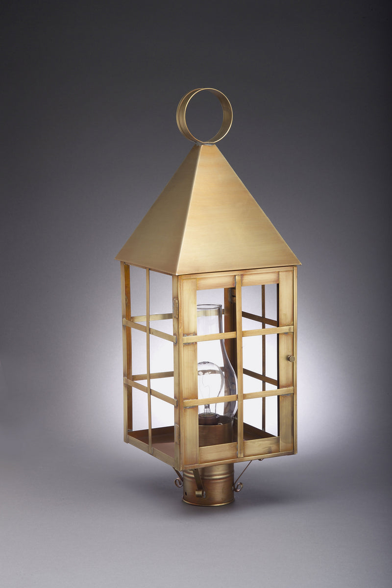 Northeast Lantern 7153-AB-CIM-CLR One Light Post Mount, Antique Brass