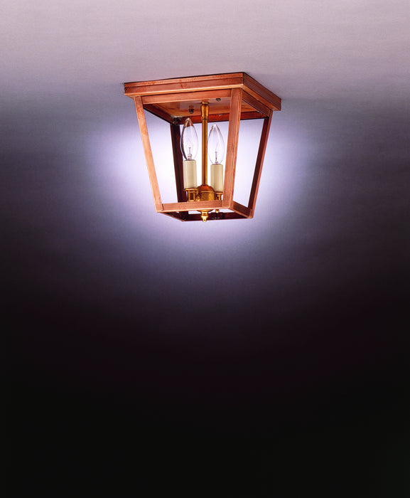 Northeast Lantern 7324-AC-LT2-CLR Two Light Flush Mount, Antique Copper
